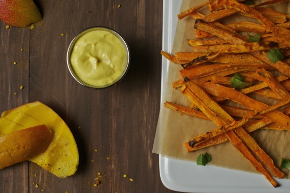 Curry-Spiced Sweet Potatoes w/ Mango Mayo - Girl Meets Paleo